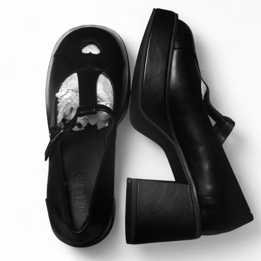 Women’s Black Mary Jane Block Heel Pumps